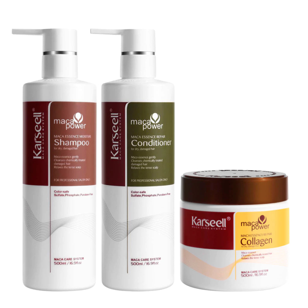 Karseell®  Combo Maca Power Shampoo x500ml + Acondicionador x500ml + Máscara x500ml